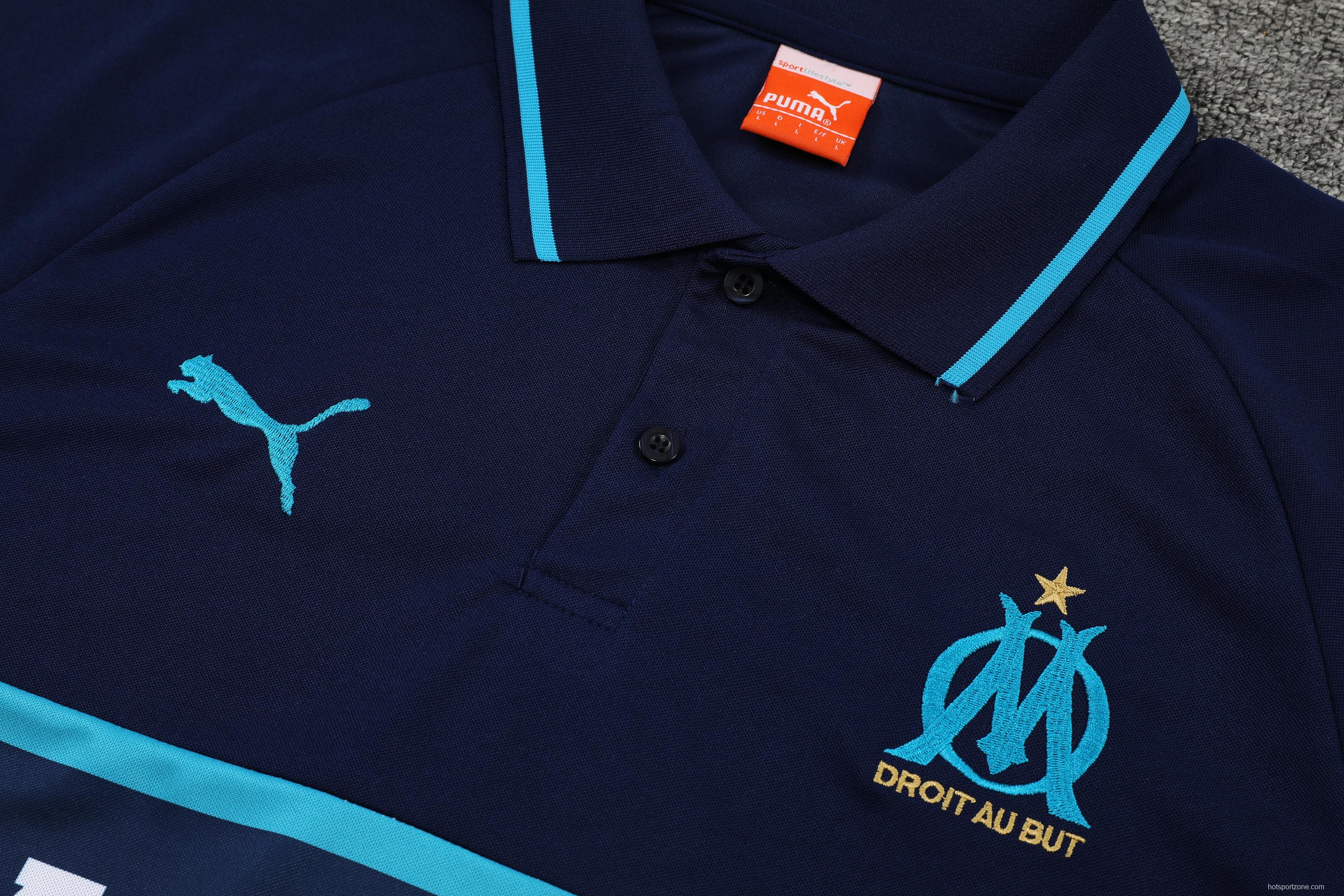 Olympique de Marseille POLO ki t royal blue (not sold separately)
