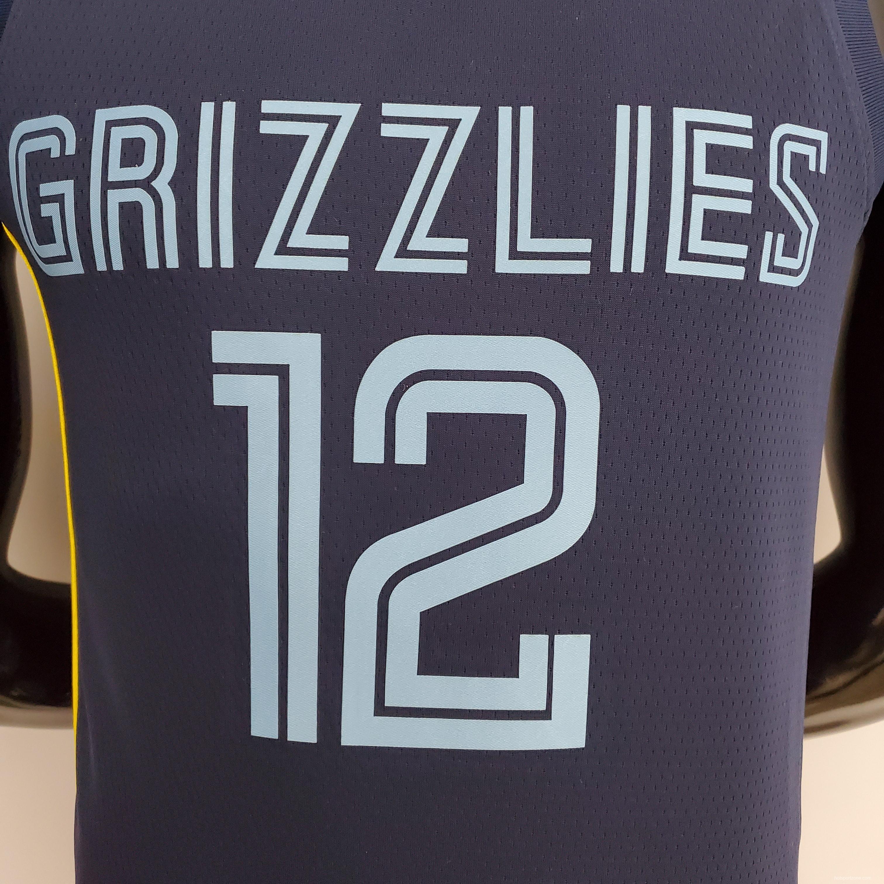75th Anniversary Memphis Grizzlies MORANT#12 Navy Blue NBA Jersey