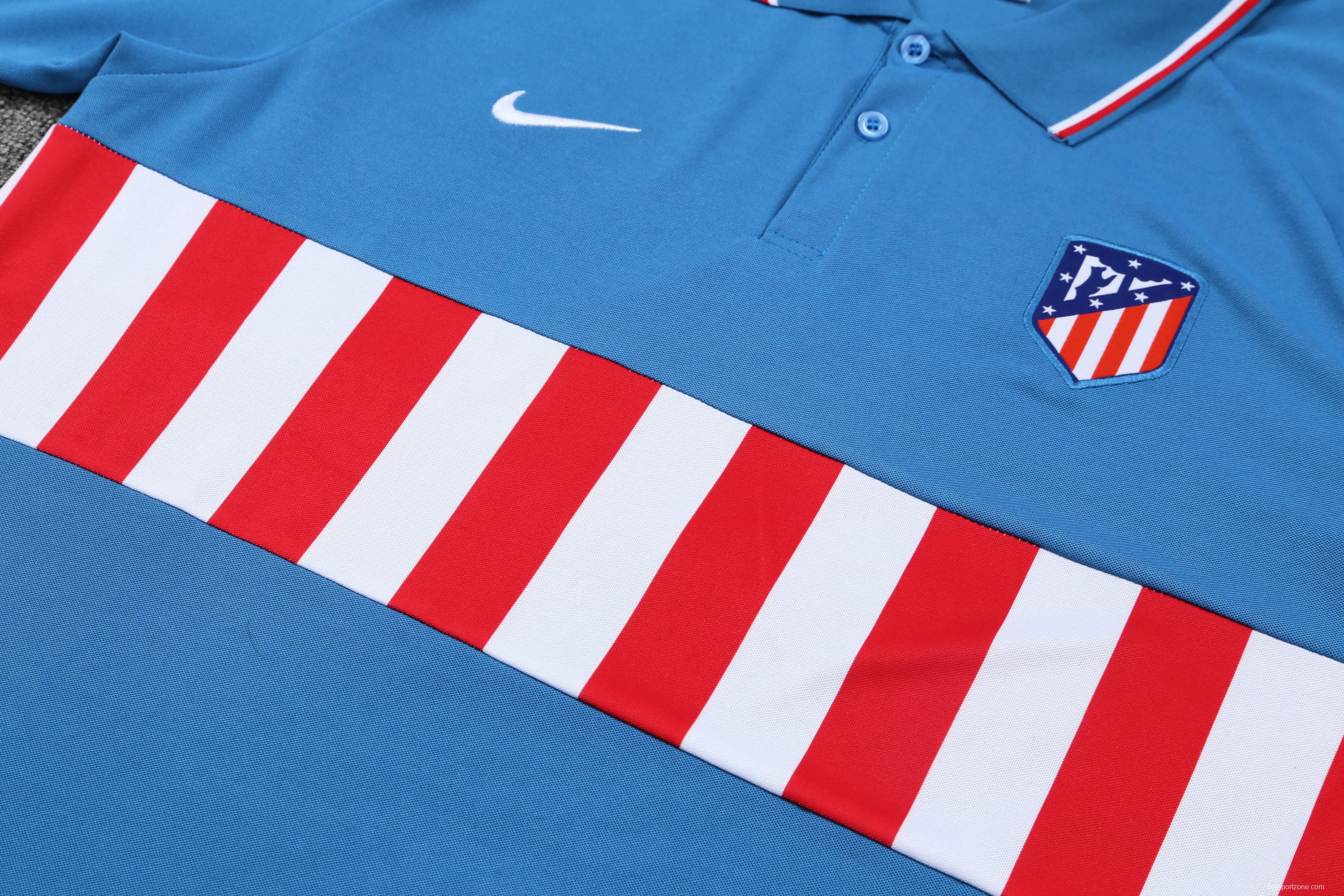 Atletico Madrid POLO kit Blue red and white stripes (not supported to be sold separately)