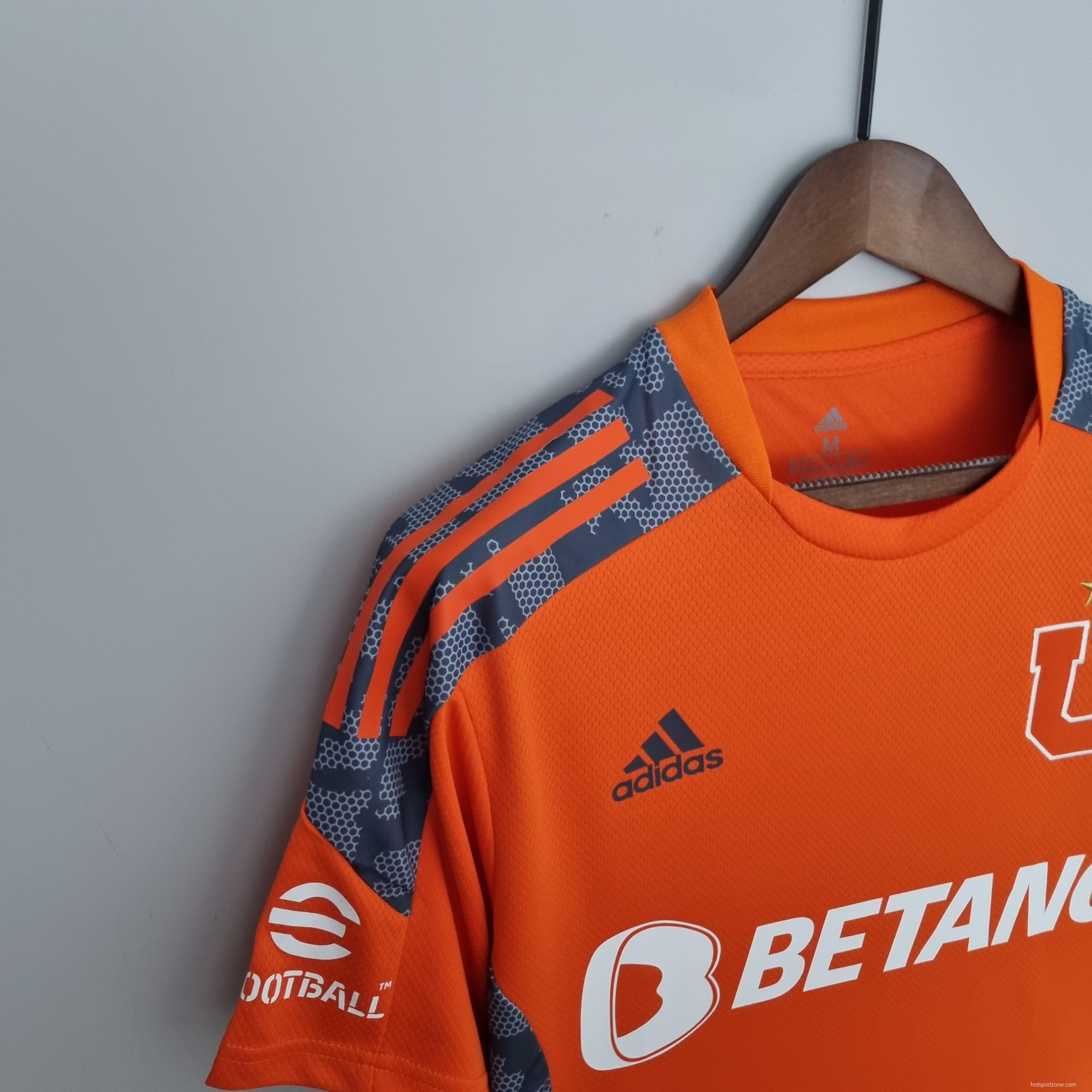 22/23 Universidad de Chile Training Suit Orange Soccer Jersey