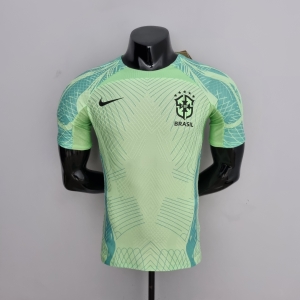 2022 player version Brazil Training Suit Green Soccer Jersey