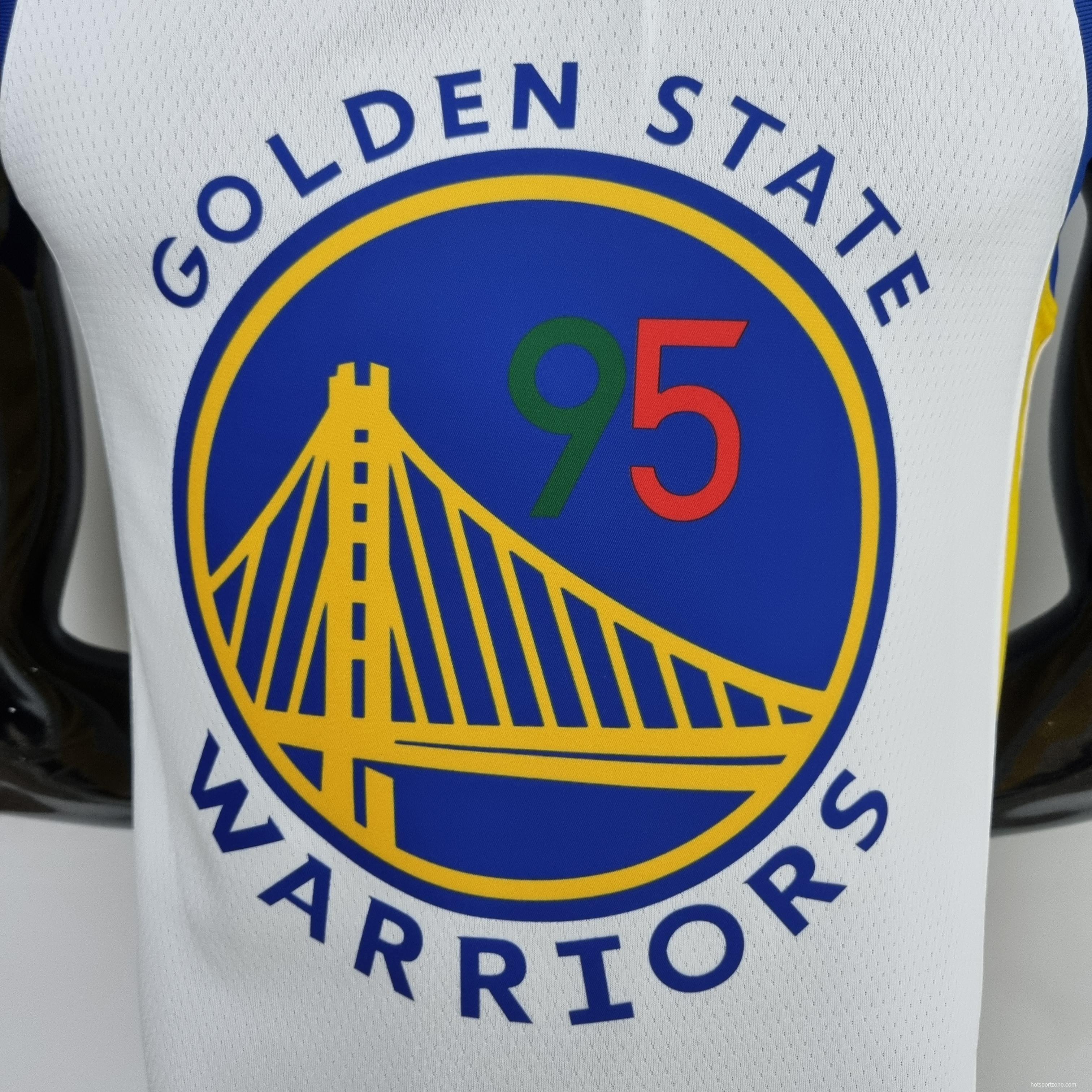 75th Anniversary Toscano#95 Golden State Warriors Mexico Exclusive White NBA Jersey