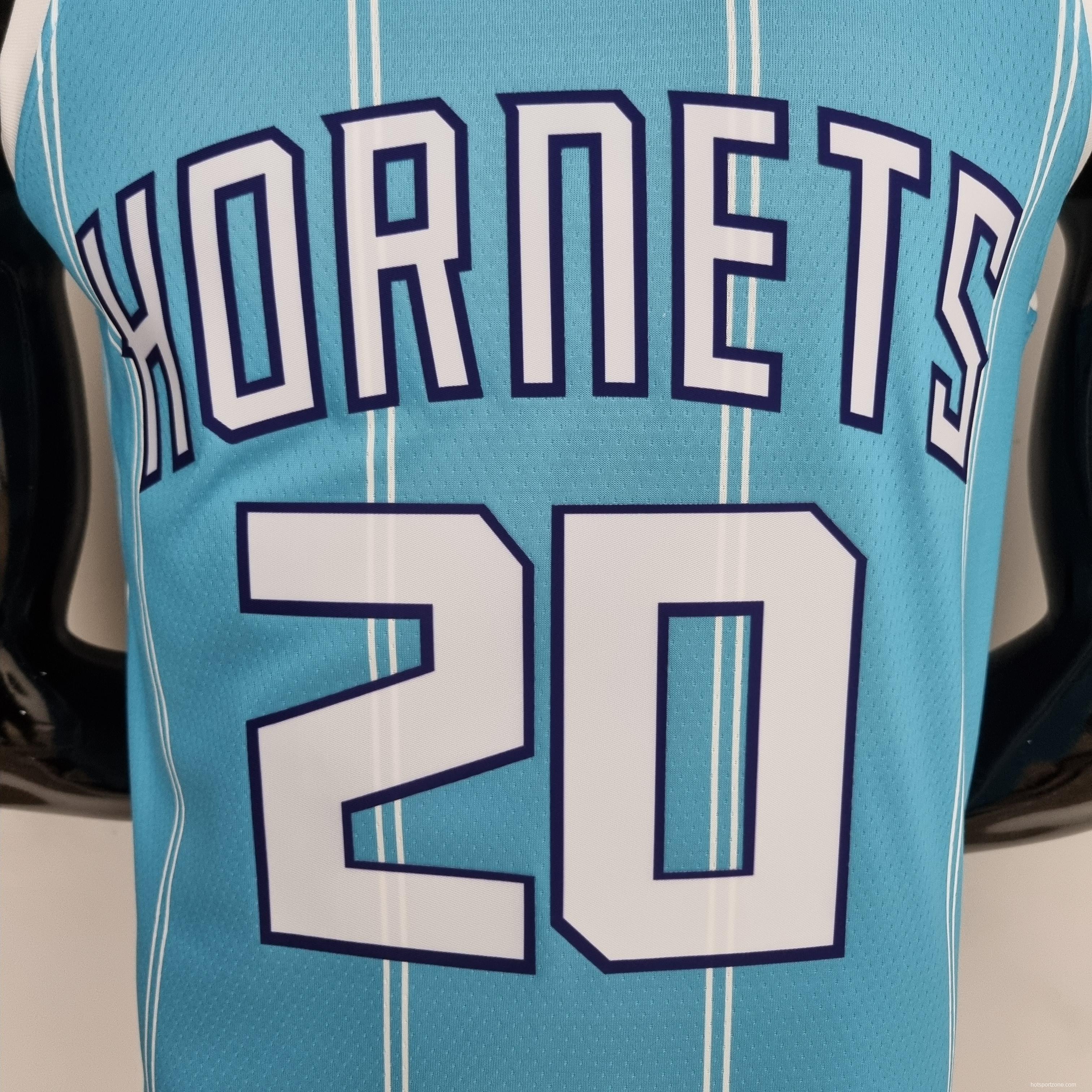 75th Anniversary Hayward #20 Charlotte Hornets Blue NBA Jersey