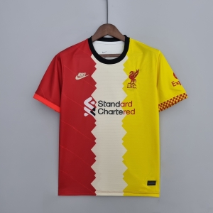 22/23 Liverpool Red Beige Yellow Soccer Jersey