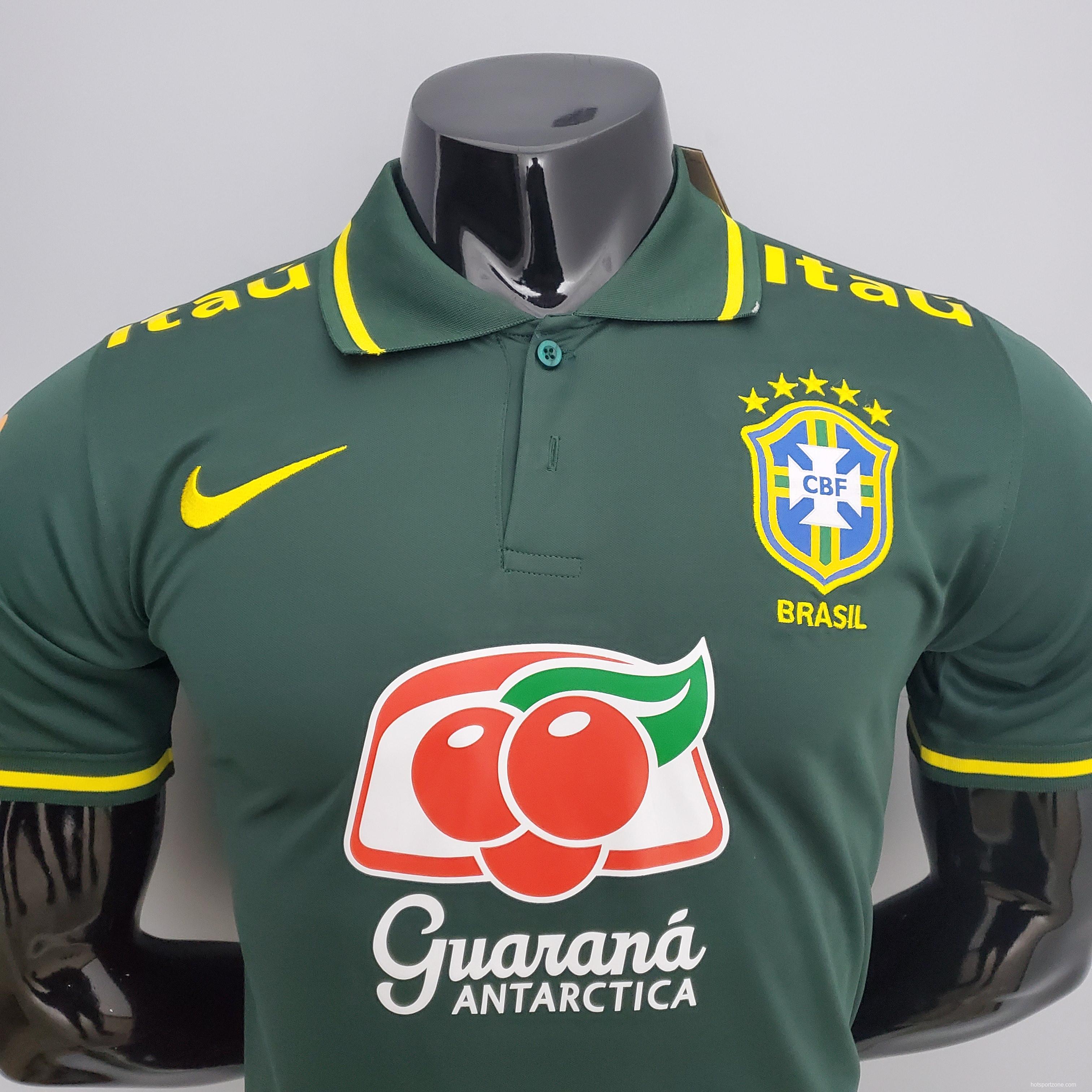 POLO Brazil Dark Green Soccer Jersey