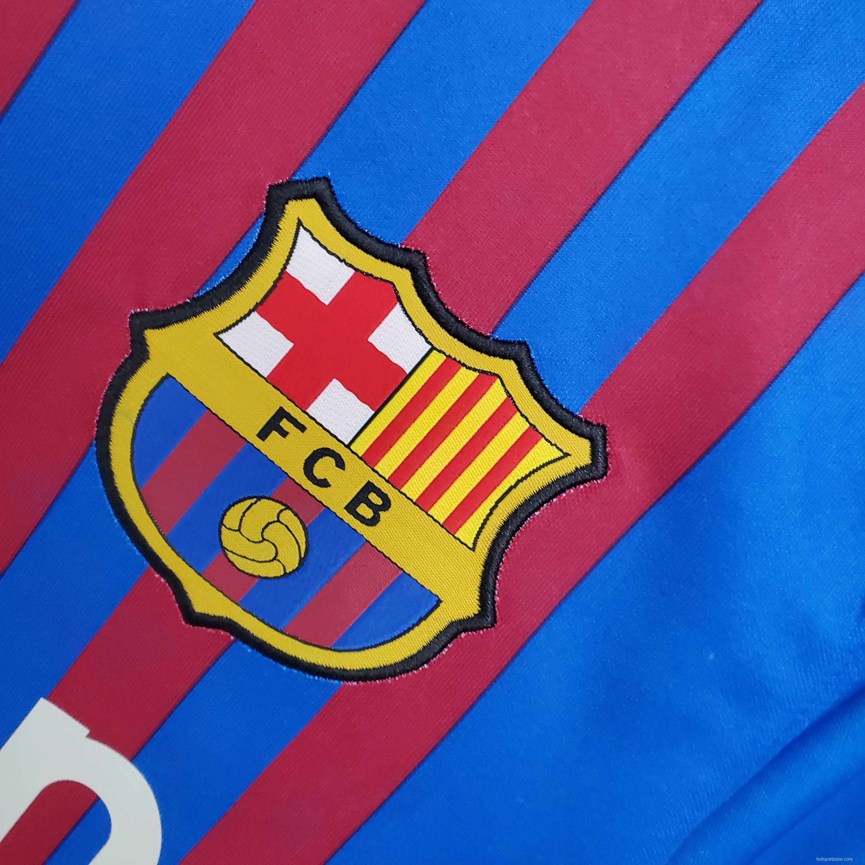 21/22 Long sleeve Barcelona home Soccer Jersey