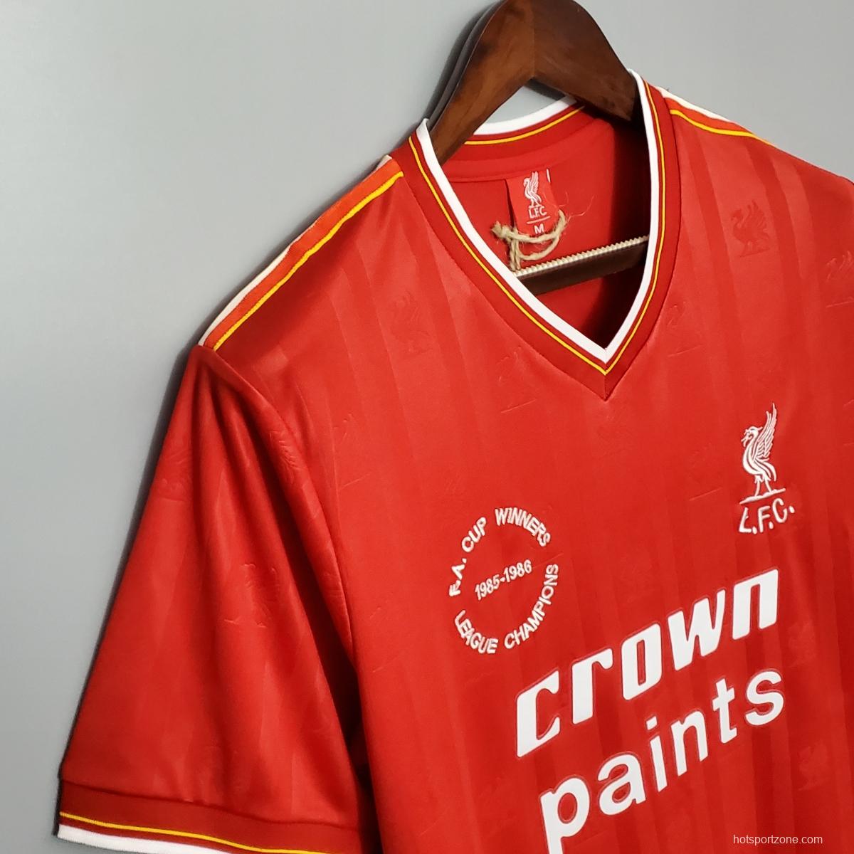 Retro 85/86 Liverpool home Soccer Jersey