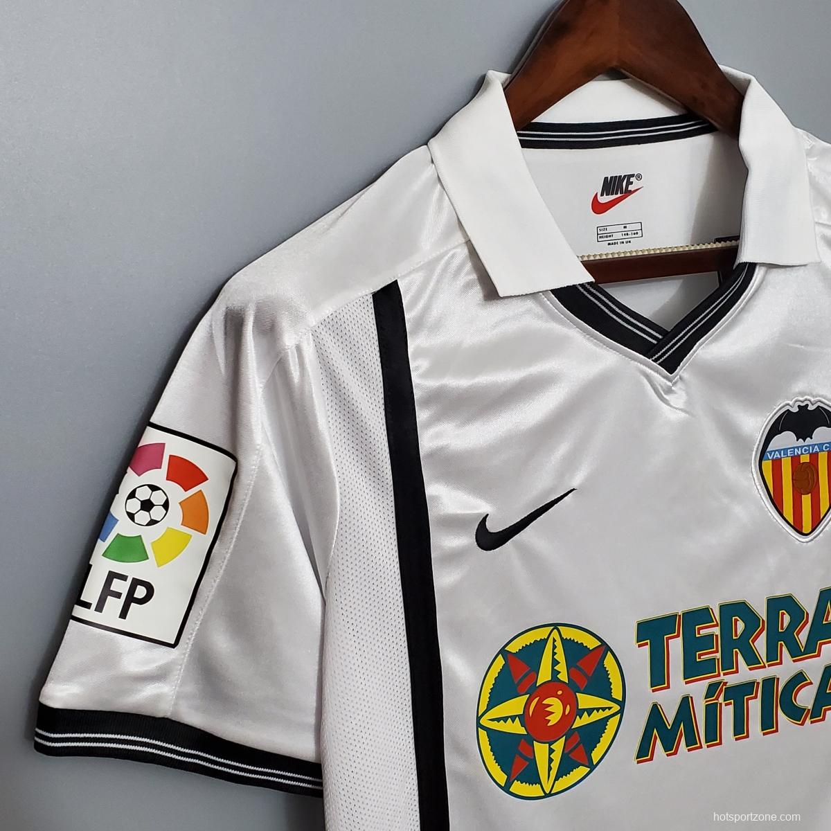 Retro 00/01 Valencia Home Soccer Jersey