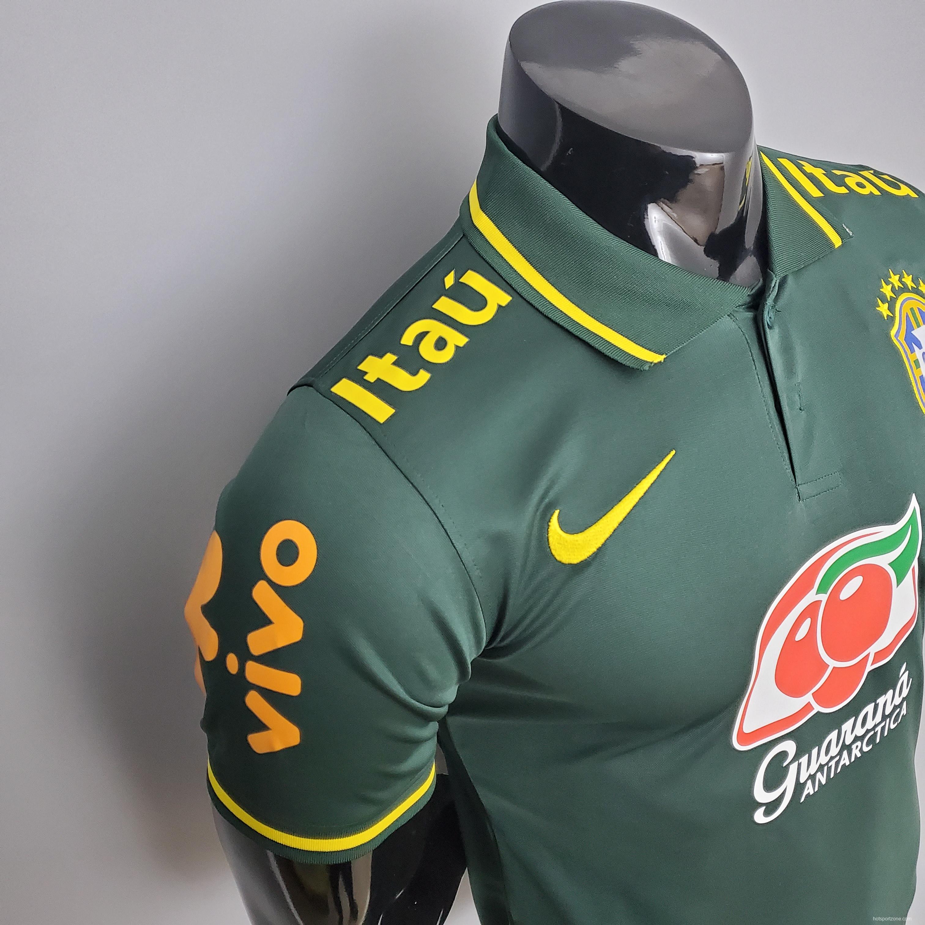 POLO Brazil Dark Green Soccer Jersey