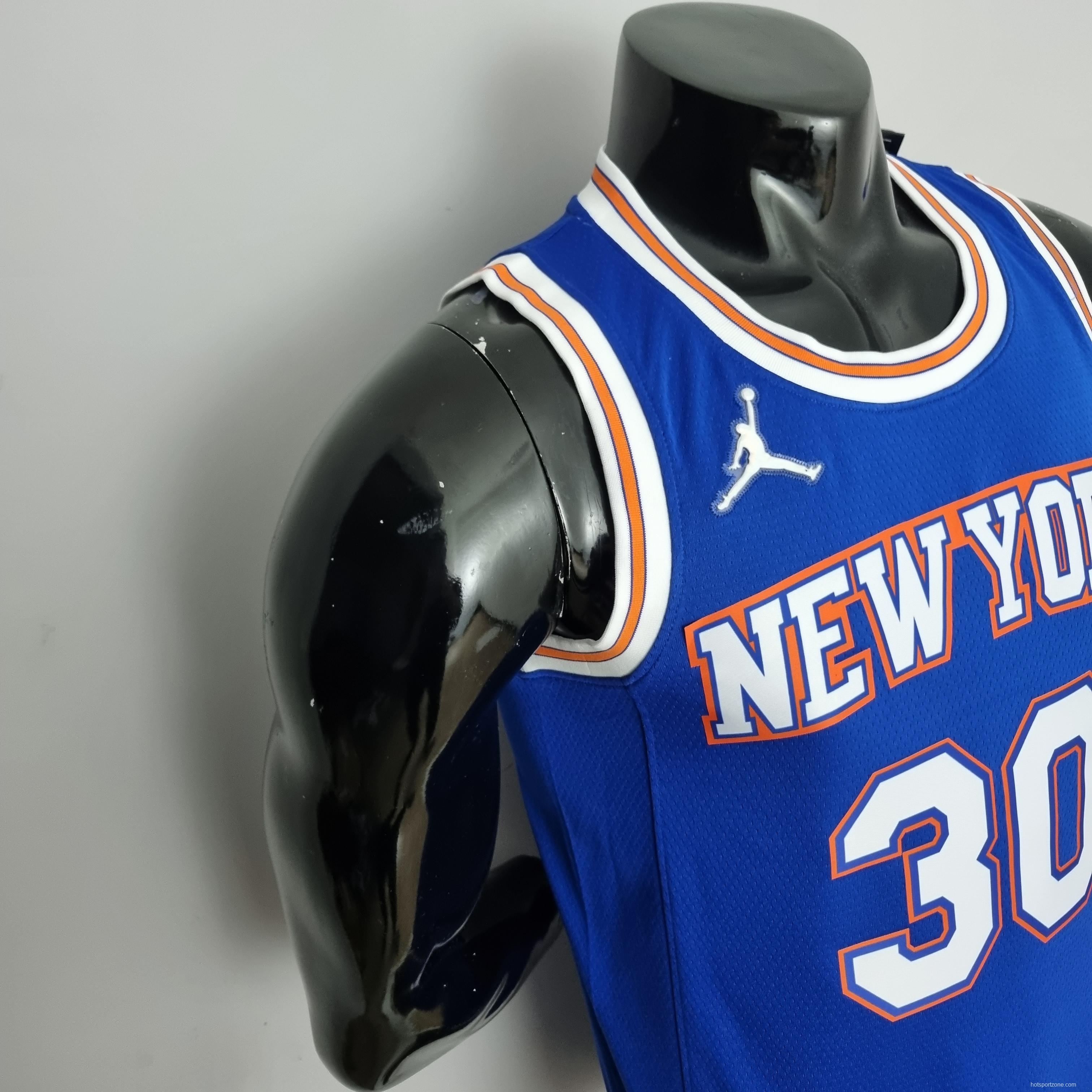 75th Anniversary Randle #30 New York Knicks Jordan Limited Blue NBA Jersey