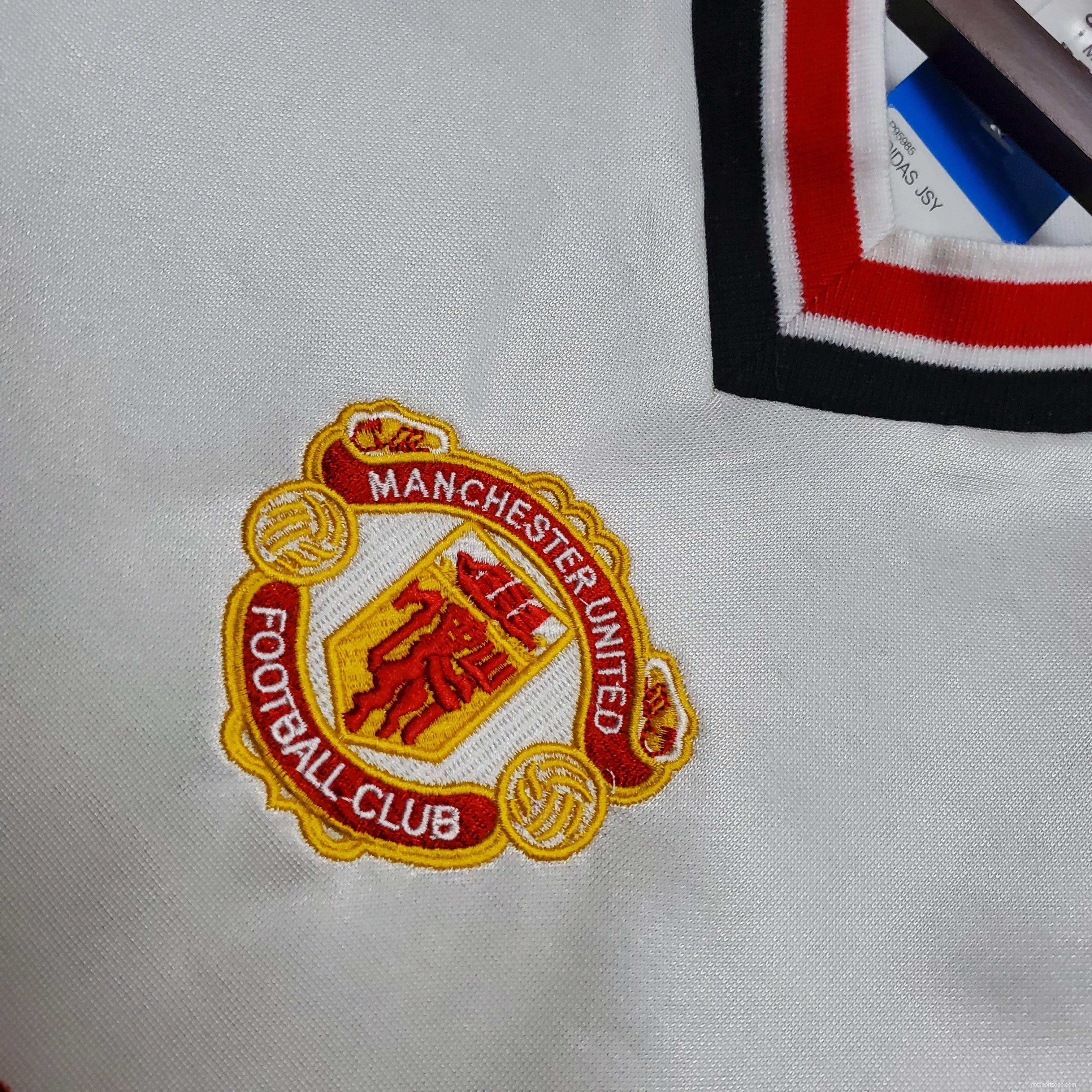 Retro 1985 Manchester United white Soccer Jersey