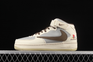 Travis Scott x Sony PlayStation 5 x NIKE Air Force 11607 Mid PS5 Slam Dunk Series to help classic 100-match leisure sports board shoes BQ5828-202