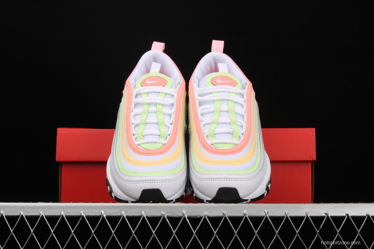 NIKE Air Max 97 ESS White Melon Orange Color bullet Air cushion running shoes CZ6087-100