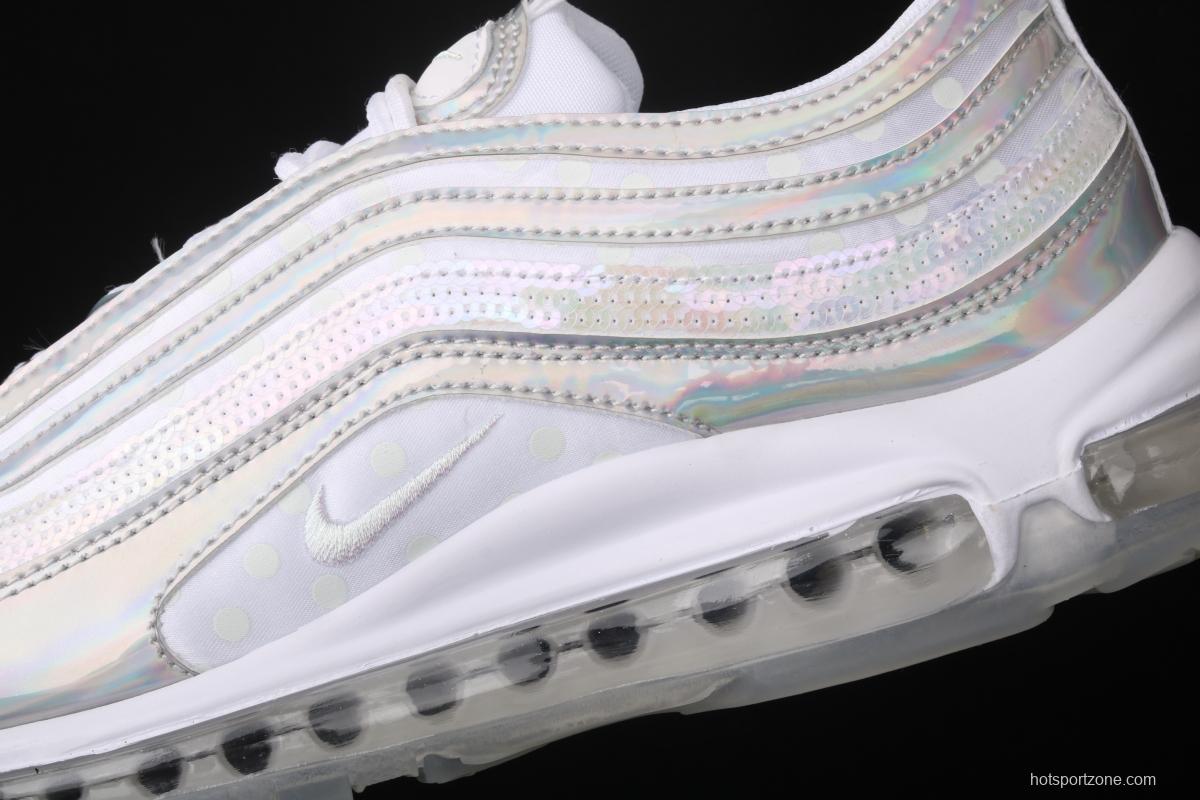 NIKE Air Max 97 PRM colorful laser reflective bullet air cushion running shoes CU8872-196