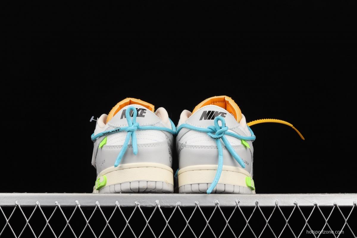 OFF-White x NIKE DUNK Low 04 of 50 OW white gray leisure sports skateboard shoes DM1602-115