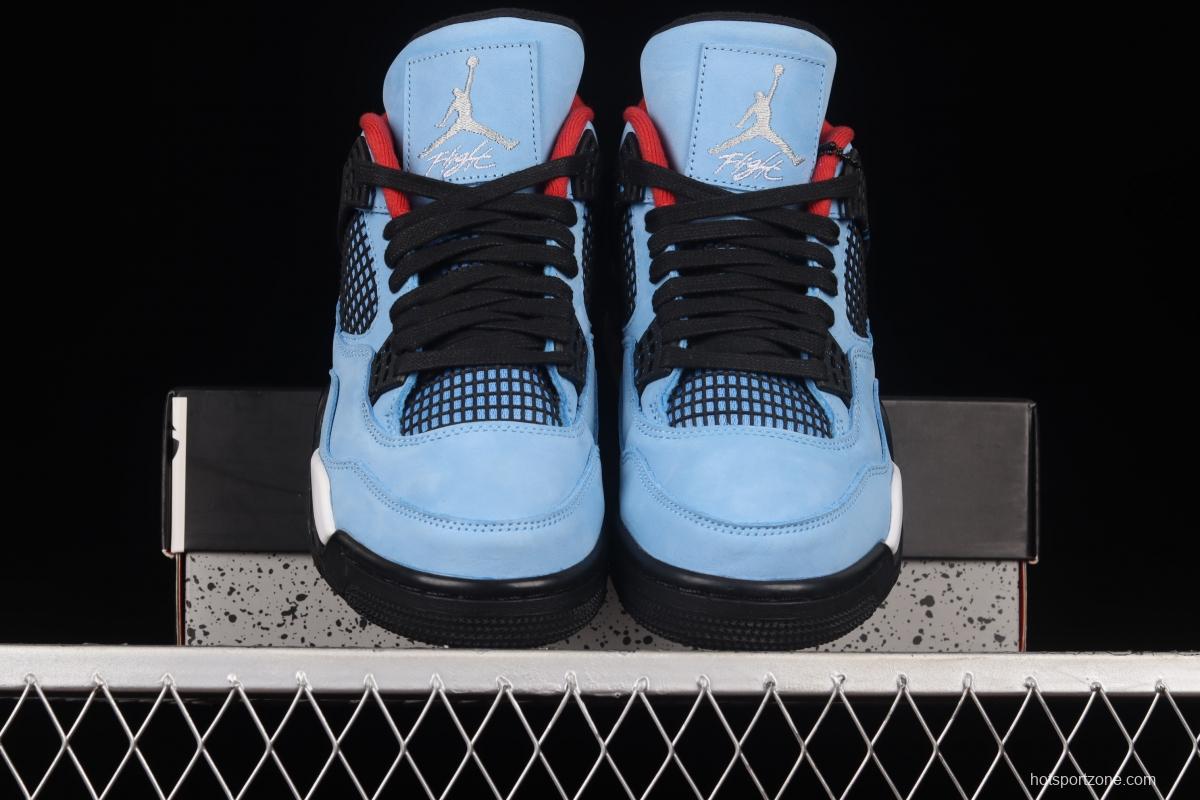 Travis Scott Cactus Jack x Air Jordan 4 Retro AJ4 joint style suede blue 308497-406