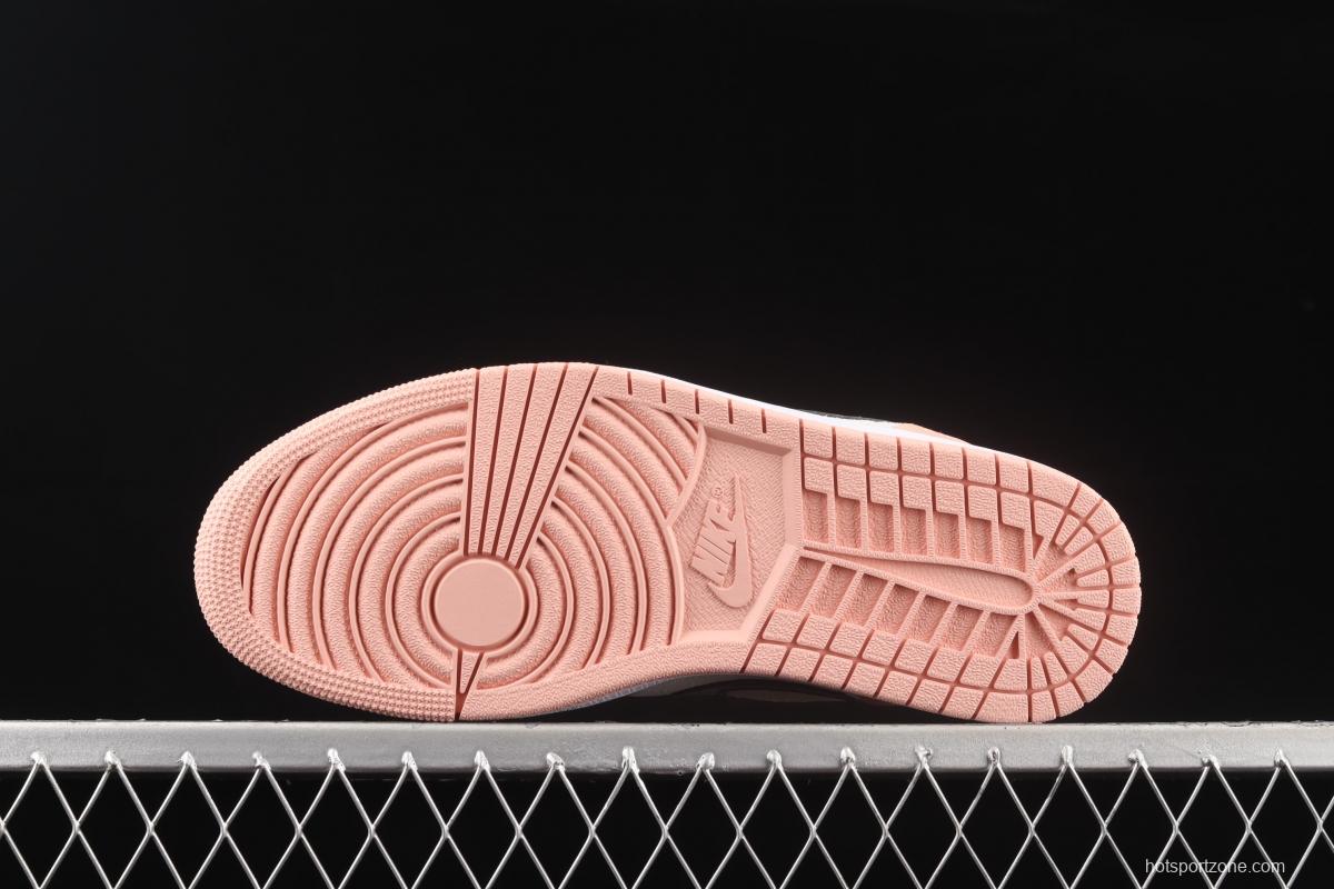 Air Jordan 1 Low pink green low top cultural board shoes DC0774-800