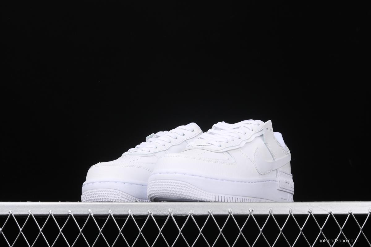 NIKE Air Force 1 ShAdidasow all white light weight heightened low-top white board shoes CI0919-100