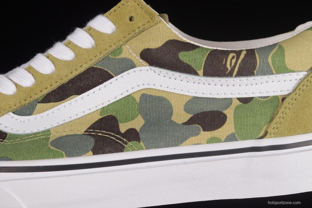 Bape x Vans Old Skool ape head joint camouflage low-top canvas shoes VN0A54F37BE