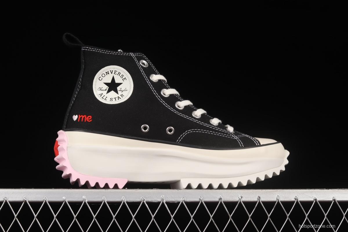 Converse Run Star HIKE pastry shoes 2022Valentine's Day Limited series thick soles and high upper board shoes AO1598C
