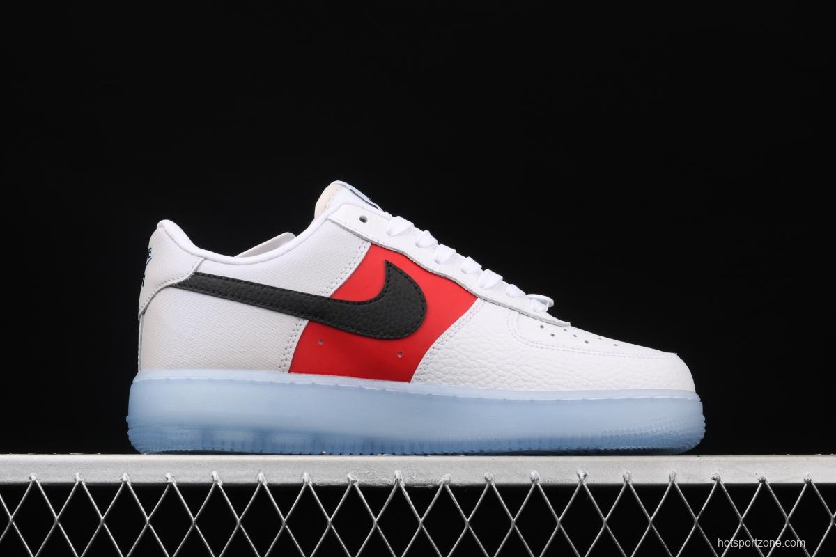 NIKE Air Force 1 Low white and red stitched transparent soles and low upper casual board shoes CT2295-110,