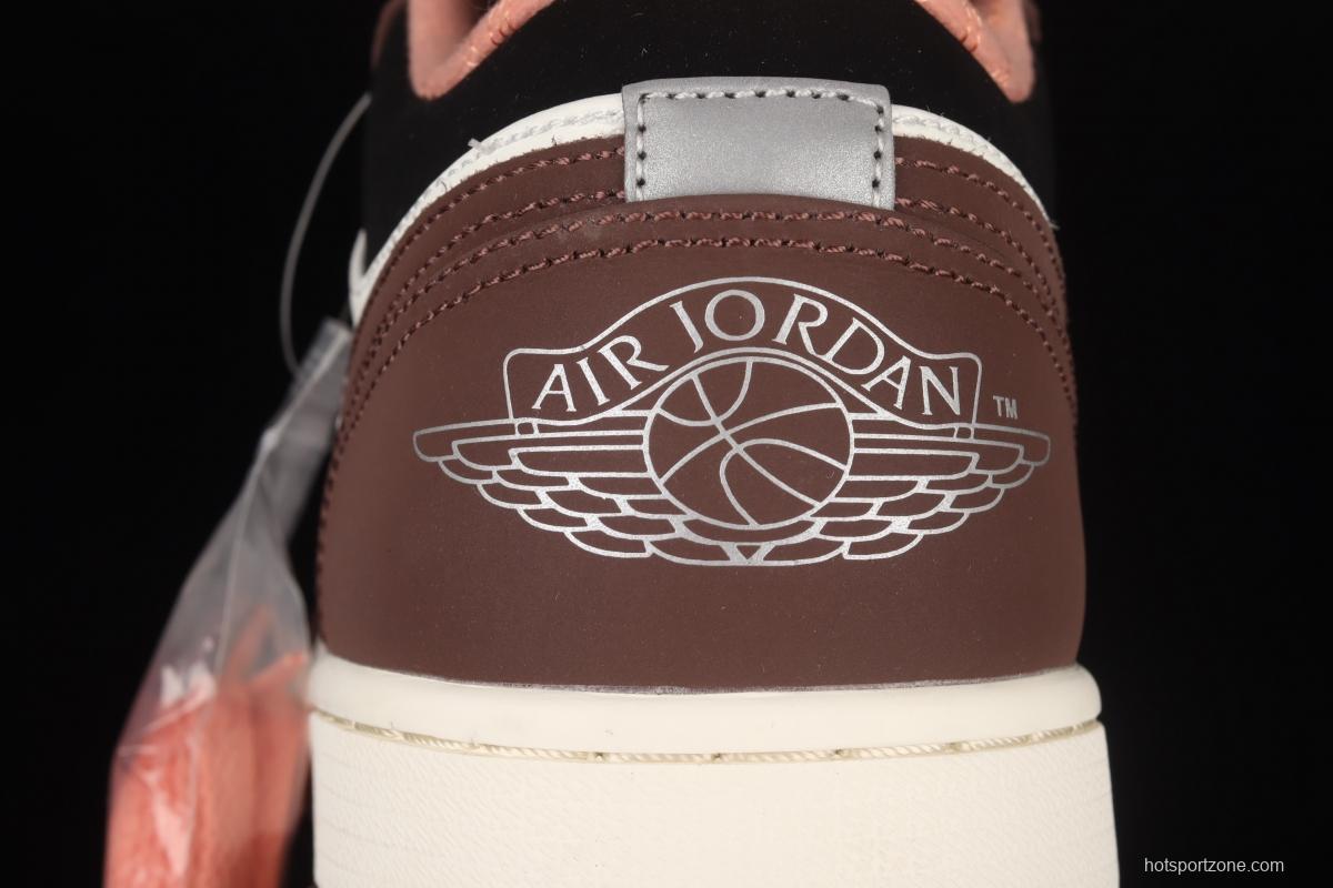 Air Jordan 1 Low White Brown low side Culture Leisure Sports shoes DC6991-200