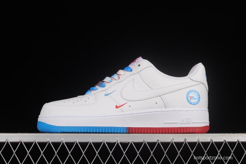 NIKE Air Force 1'07 Low Philadelphia 76ers white, blue and red low-top casual sneakers AI5958-300