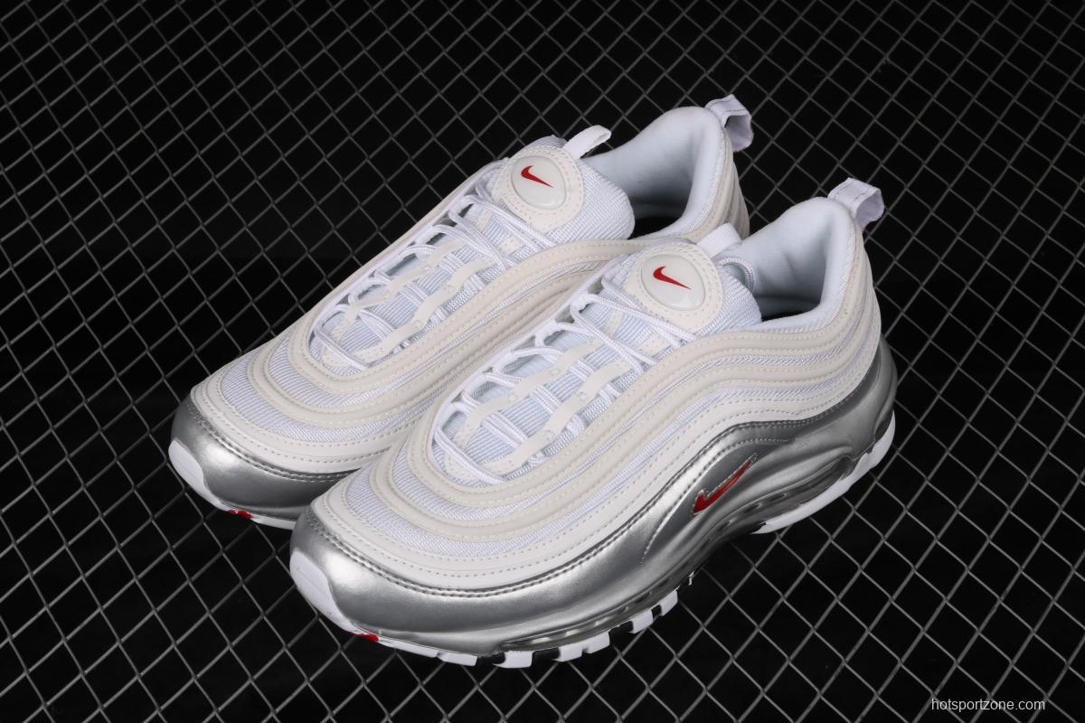 NIKE Air Max 97 QS silver liquid metal bullet running shoes AT5458-100