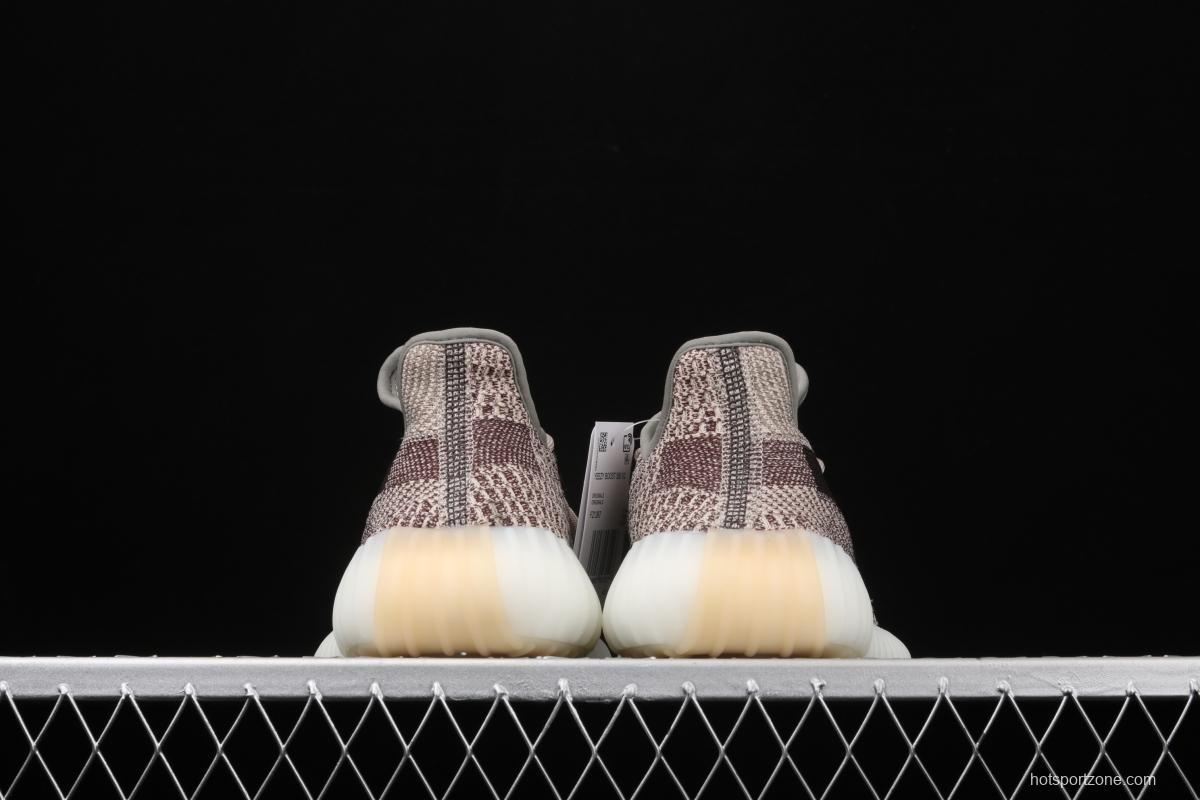 Adidas Yeezy Boost 350V2 Cinder FZ1267 Darth Coconut 350 second generation hollowed-out side coal ash permeable taillights