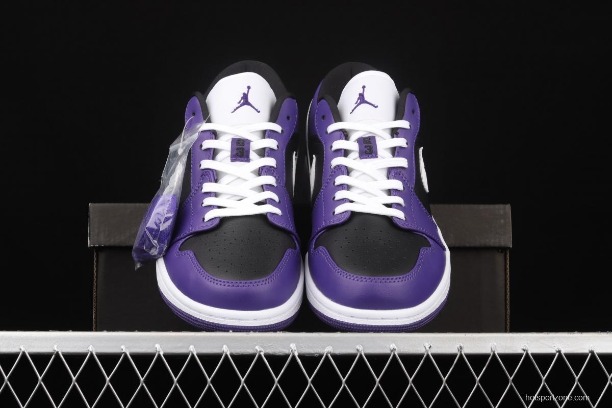 Air Jordan 1 Low black-purple and white low-side cultural leisure sports shoes 553558-501