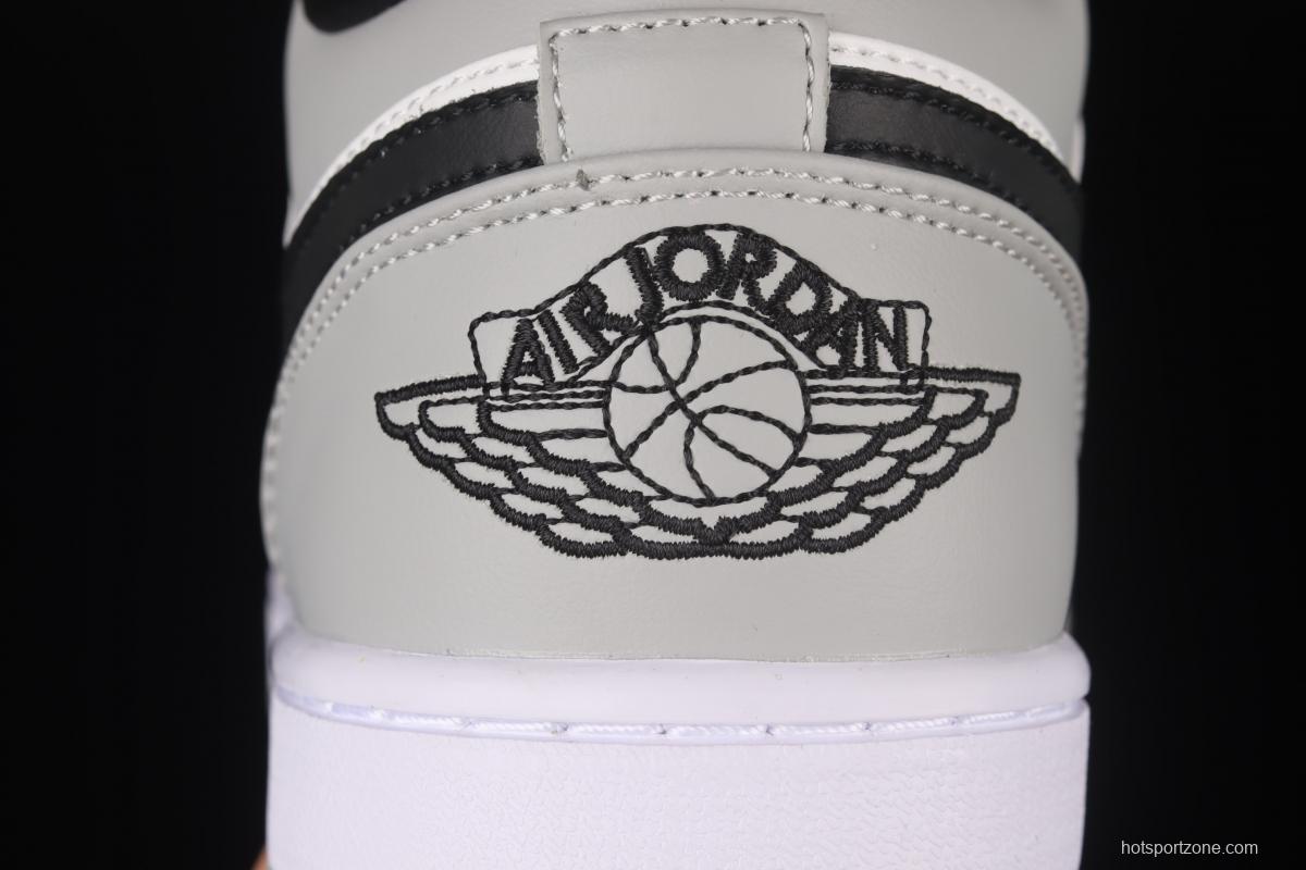 Air Jordan 1 black gray low top retro culture basketball shoes 553558-052
