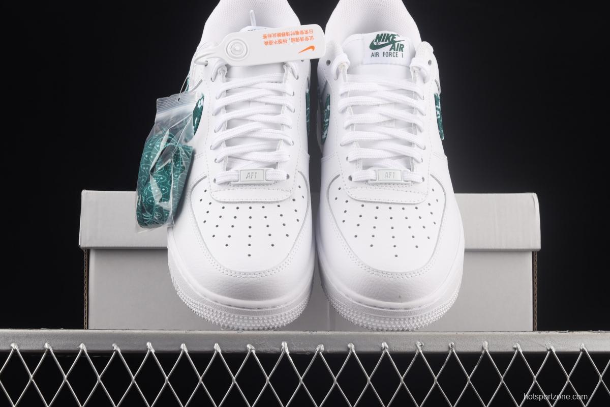 NIKE Air Force 1x07 Low white and green cashew flower low-top casual board shoes DH4406-102,