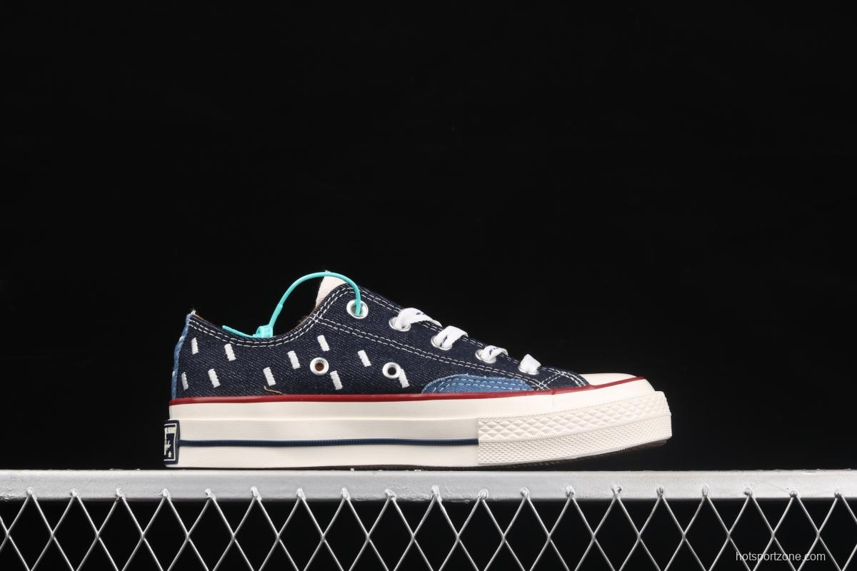 Converse Chuck 70s denim electric embroidered low-top casual board shoes 171065C