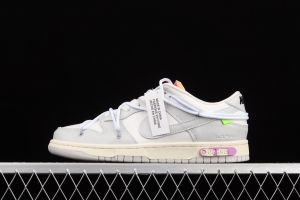 OFF-White x NIKE DUNK Low 04 of 50 OW white gray leisure sports skateboard shoes DM1602-118