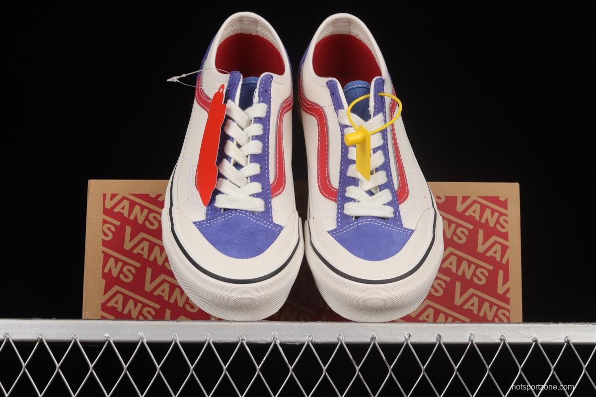 Vans Style 36 Decon Sf New White Blue Red Half Crescent Toe Low Top Sneakers VN0A5HYRB6R