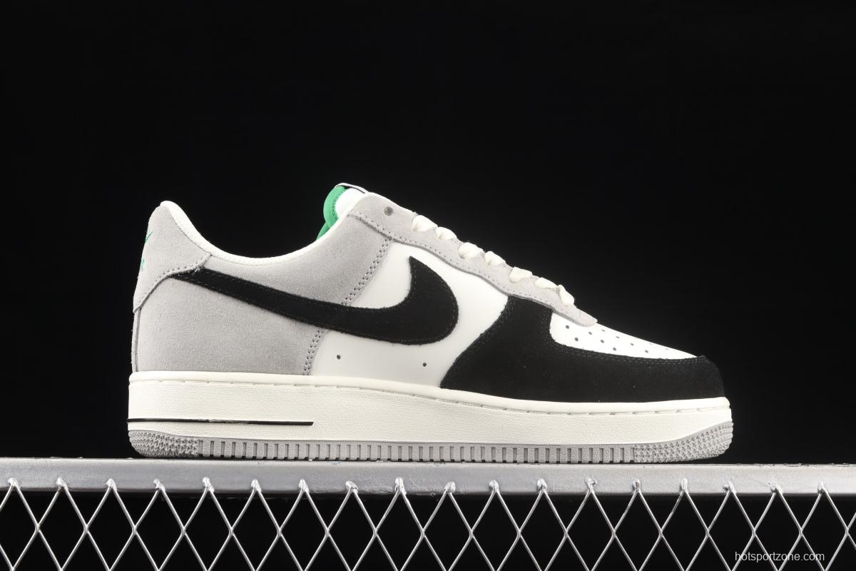 NIKE Air Force 1x 07 Low black, gray and green color matching low-top casual board shoes DQ2396-026