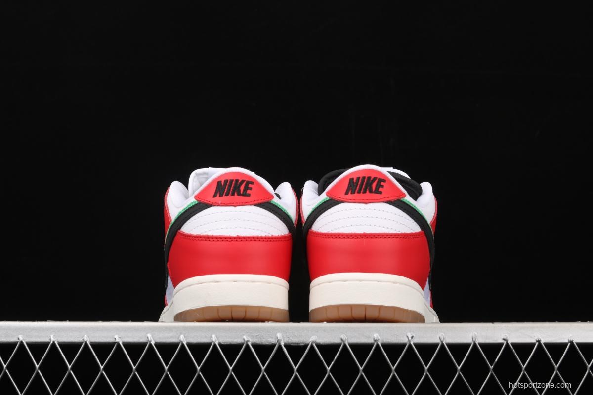 Frame Skate x NIKE SB DUNK Low Habibi white and red double hook dunk series retro low side leisure sports skateboard shoes CT2550-600