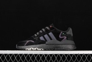 Adidas Nite Jogger 2019 Boost EG7666 suede stitching 3M reflective vintage running shoes