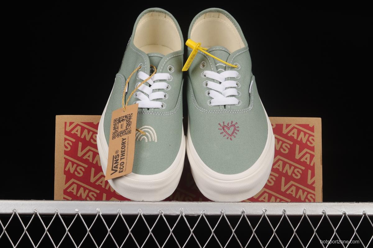 Vans Authentic Grey Green Fun Embroidered Pattern Low-Top Sneakers Sneakers VN0A5KRDAST