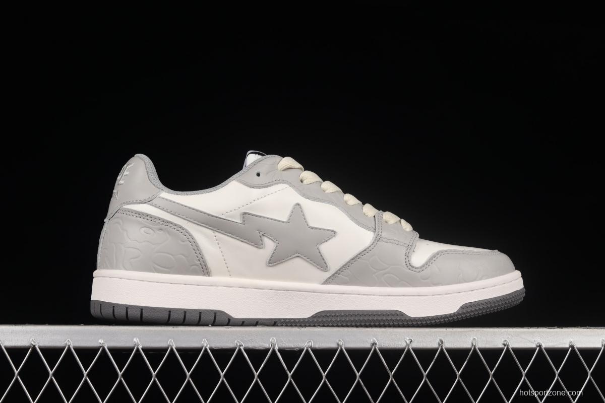 Human MAdidase Bape Sta Sk8 To Nigo trend godfather Nigo brand ape head classic skateboard shoes 1G801009I white gray