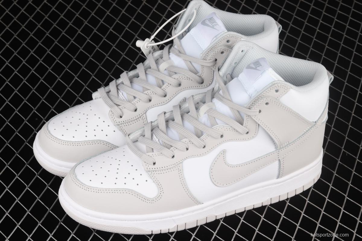 NIKE SB DUNK High white gray SB rebound high upper board shoes DD1399-100