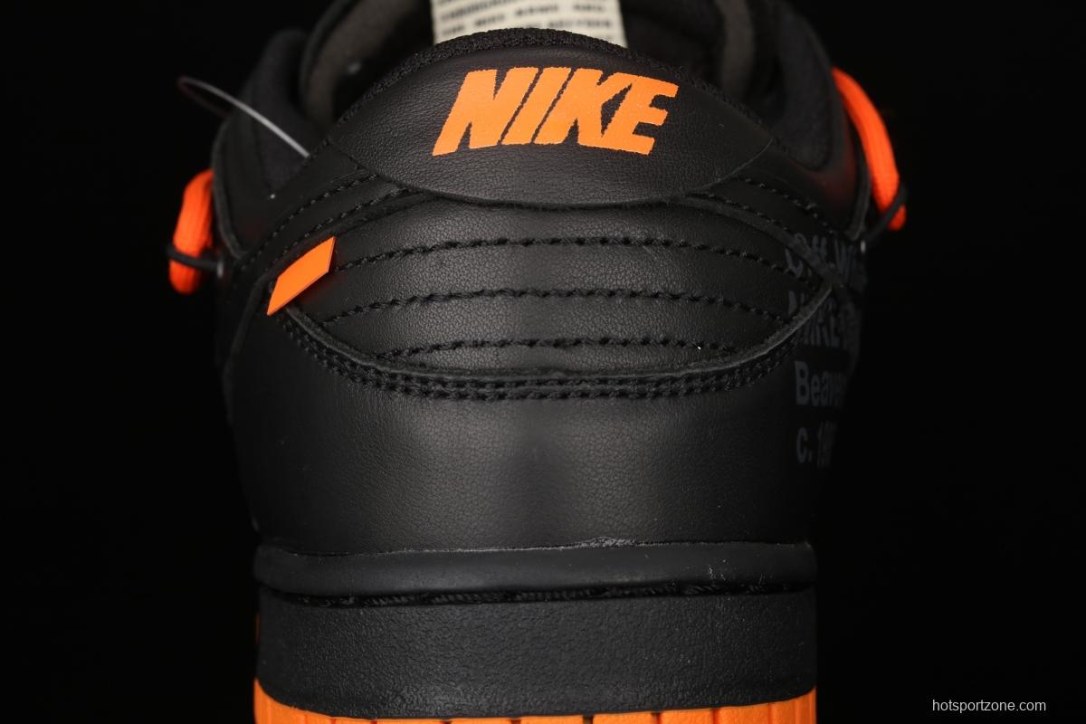 OFF-White x Futura x Nike DUNK Low Black Orange Tripartite name Black Orange Deconstruction Board shoes CT0856-005X