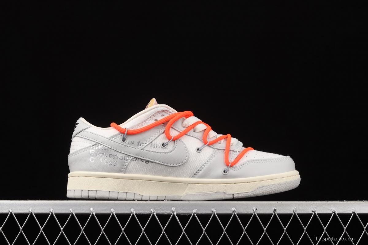 OFF-White x NIKE DUNK Low 04 of 50 OW grey leisure sports skateboard shoes DM1602-110,