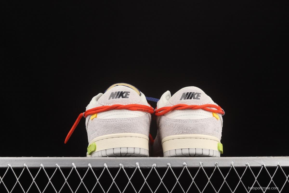 OFF-White x NIKE DUNK Low 12 of 50 OW suede SB buckle rebound fashion casual board shoes DJ0950-110