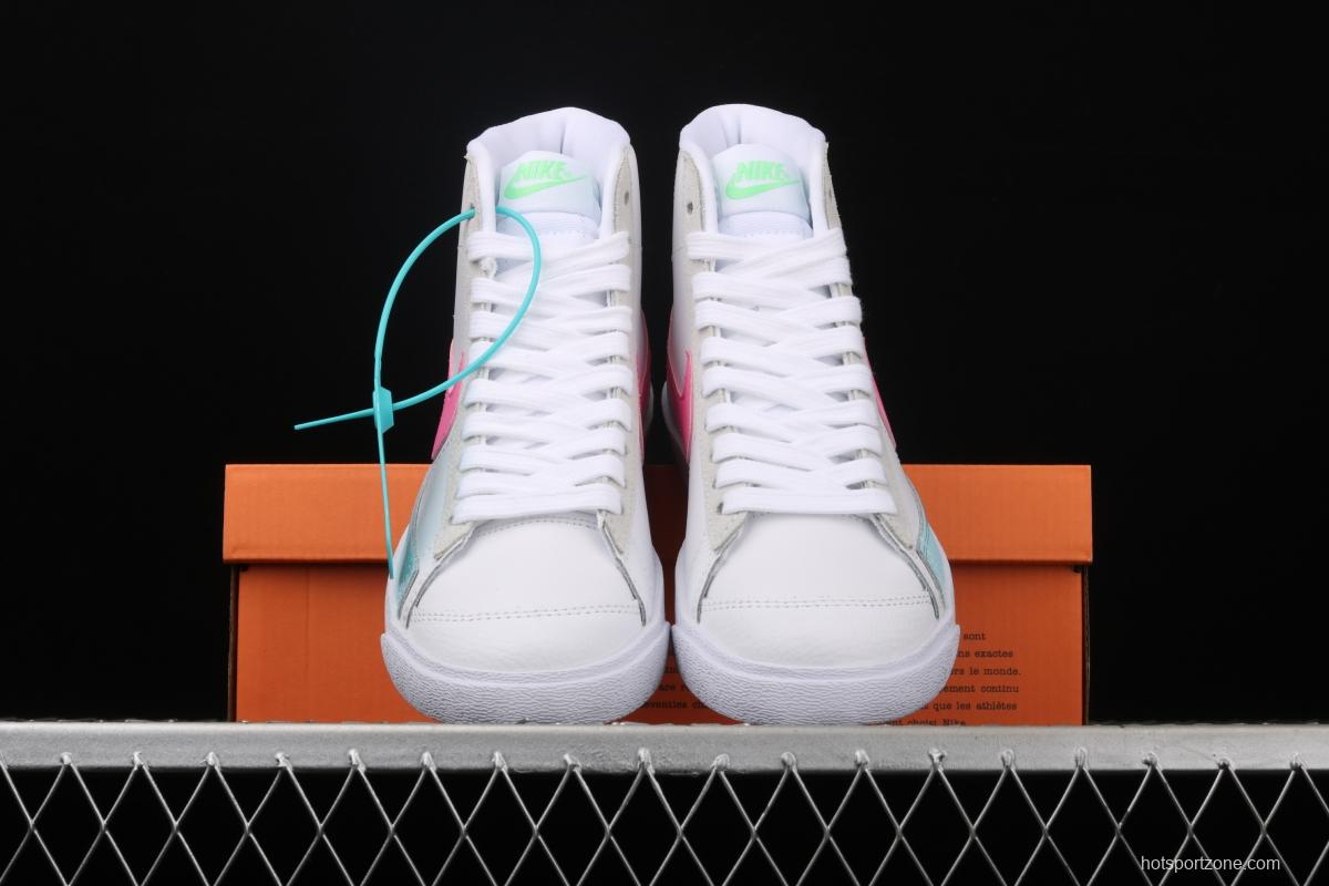 NIKE Blazer Mid'77 Vntg Suede Mix Trail Blazers engraved classic leather-faced candy-colored high-top board shoes DA4295-100