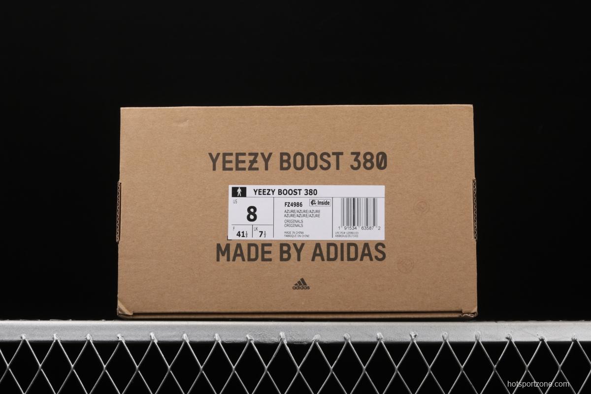 Adidas Yeezy Boost 380 Blue Oat FZ4986 Kanye jointly limits coconut 380 blue and brown running shoes