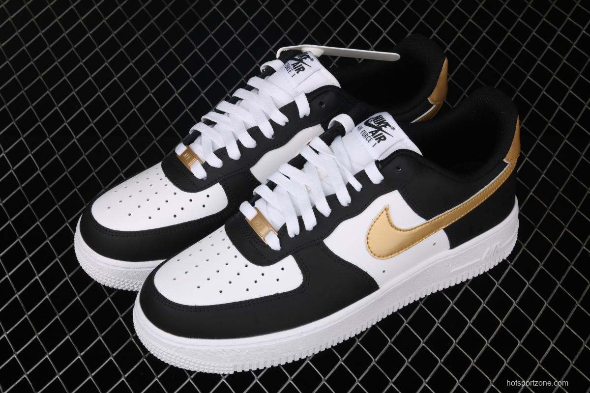 NIKE Air Force 1' 07 Lx black gold low upper shoes CZ9189-001