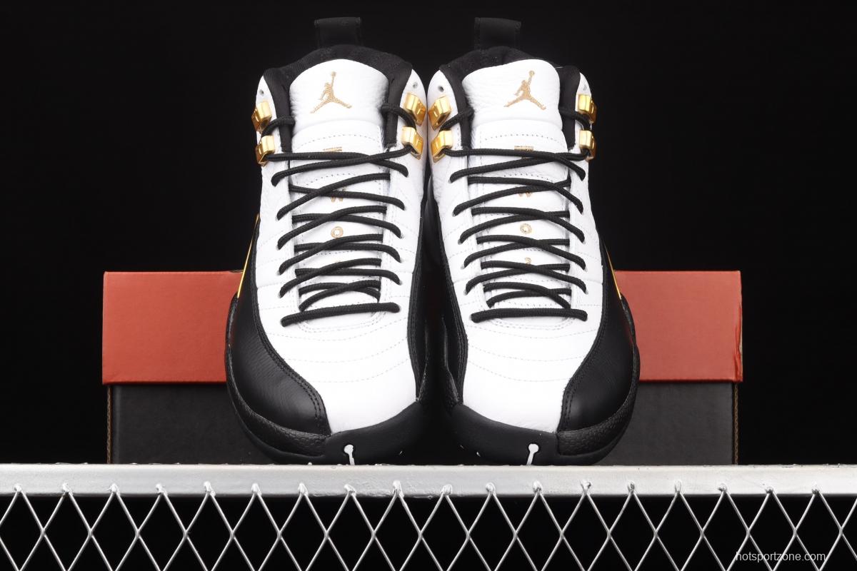 Air Jordan 12 Retro 2 2 black and white gold head genuine carbon basketball shoes CT8013-170