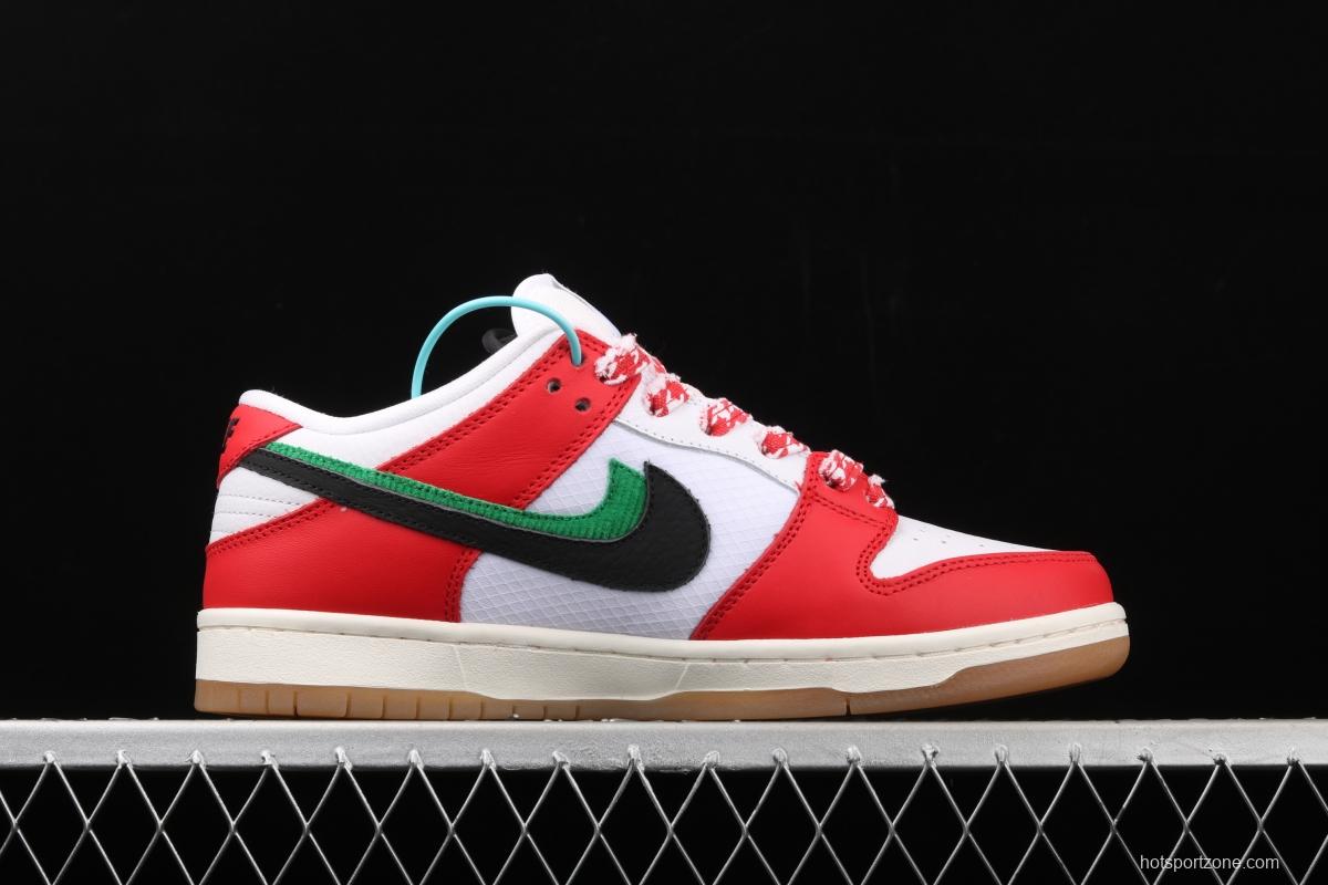 Frame Skate x NIKE SB DUNK Low Habibi white and red double hook dunk series retro low side leisure sports skateboard shoes CT2550-600