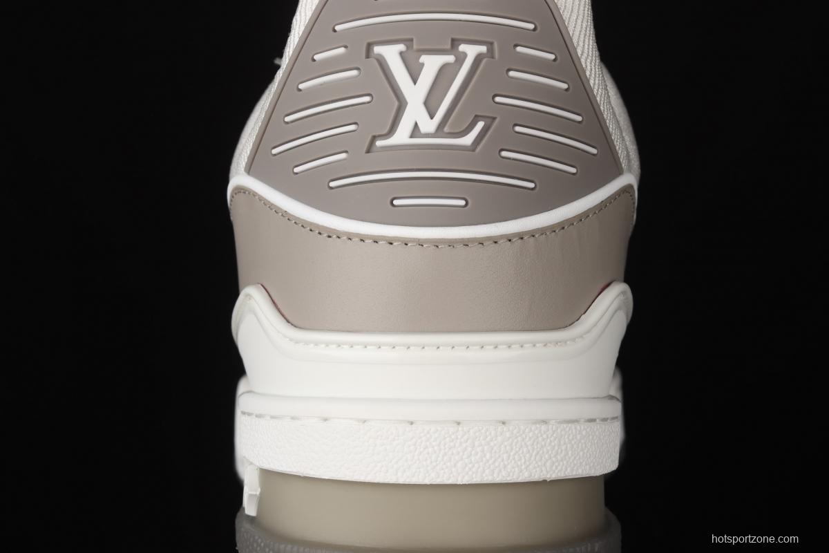 Authentic LV 2021ss early spring fashion catwalk sneakers 400N GRAY White